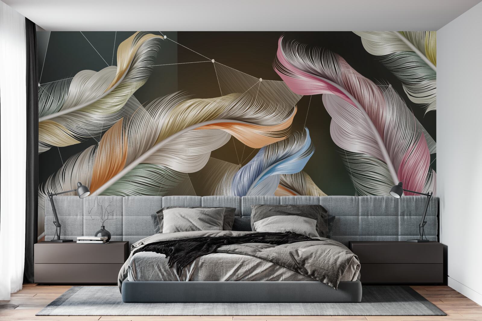 Fototapeta splash jasných farieb na nočnej oblohe