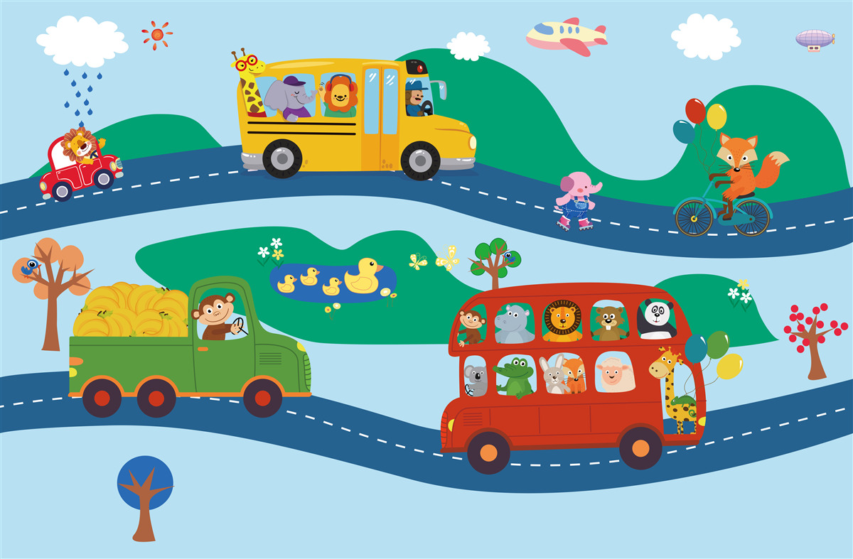 Fototapeta zvieratá sa prepravujú dopravou