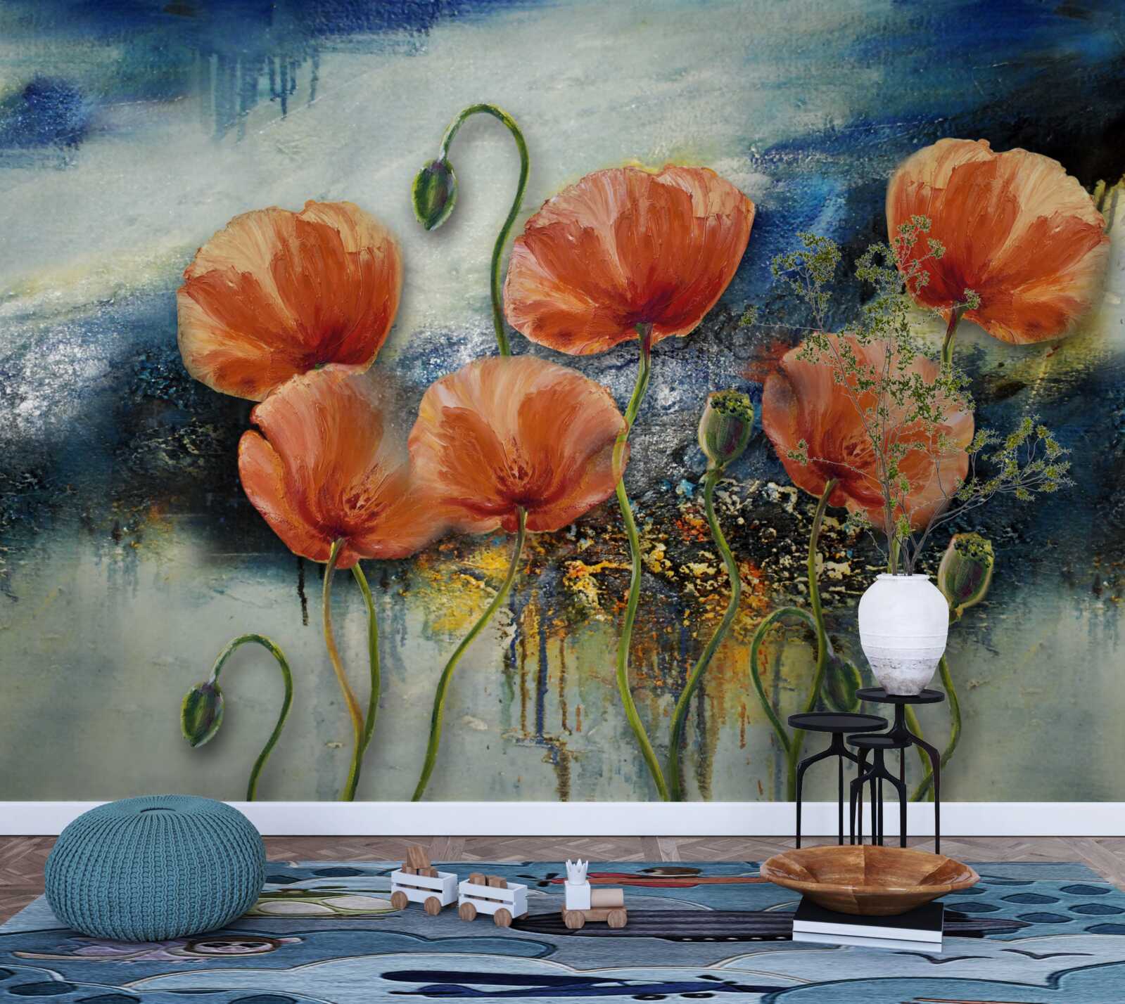 Fototapeta kolekcia pôvabných šarlátových letných makov