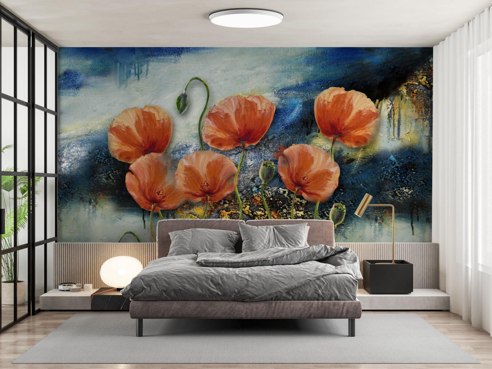 Fototapeta kolekcia pôvabných šarlátových letných makov