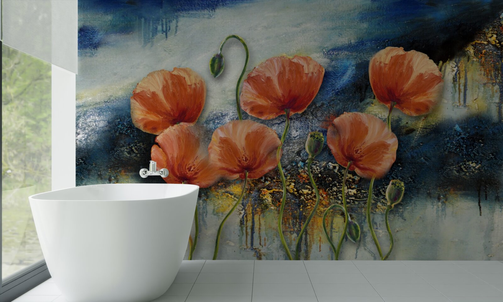 Fototapeta kolekcia pôvabných šarlátových letných makov