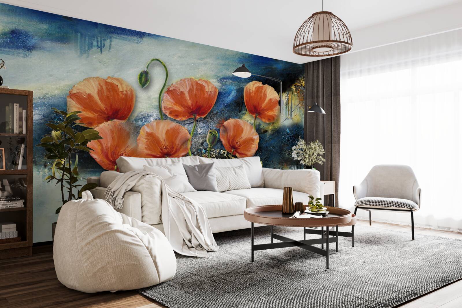 Fototapeta kolekcia pôvabných šarlátových letných makov