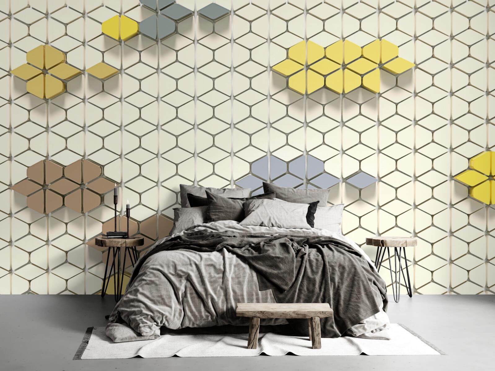 Fototapeta svetlá mriežka s viacfarebnými prvkami