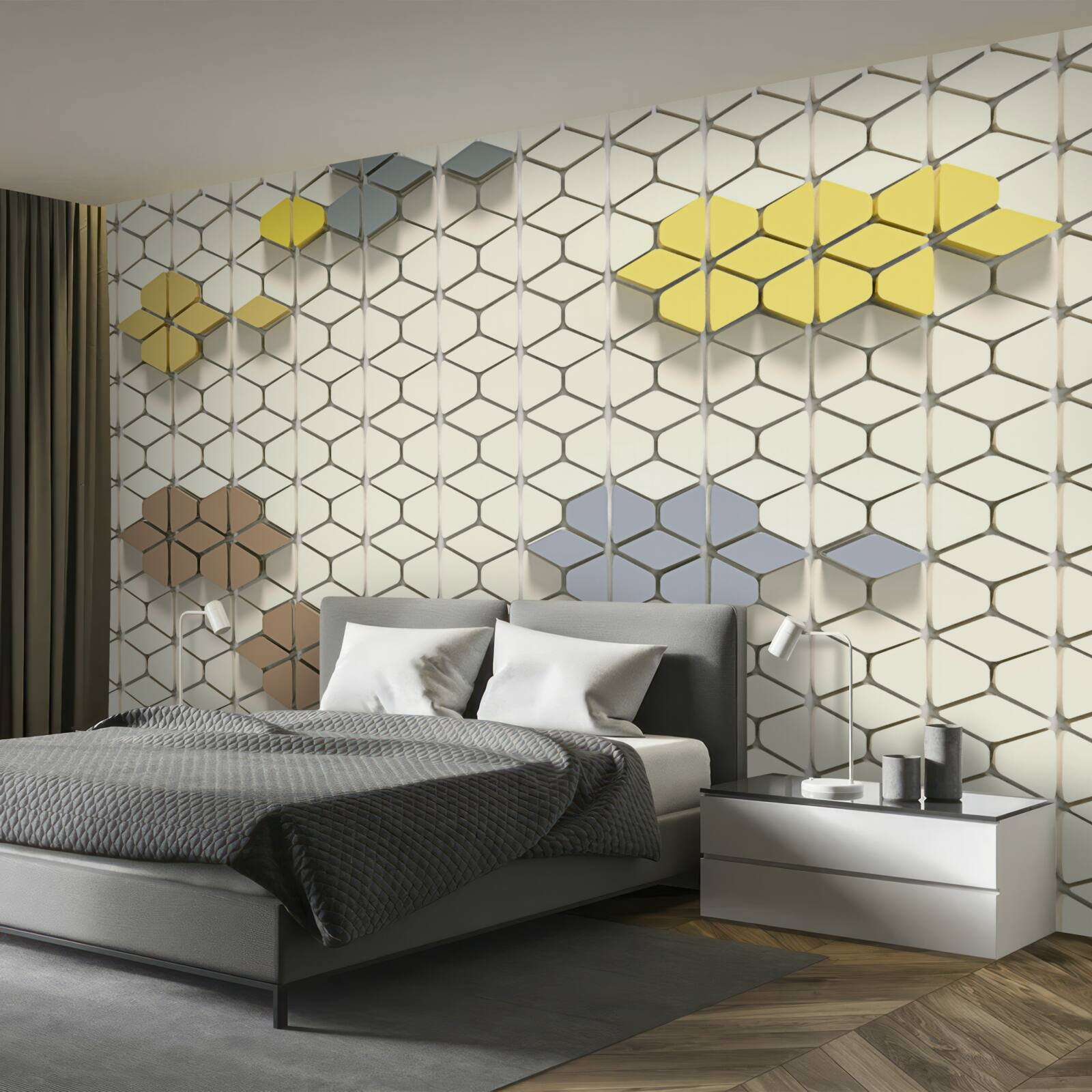 Fototapeta svetlá mriežka s viacfarebnými prvkami