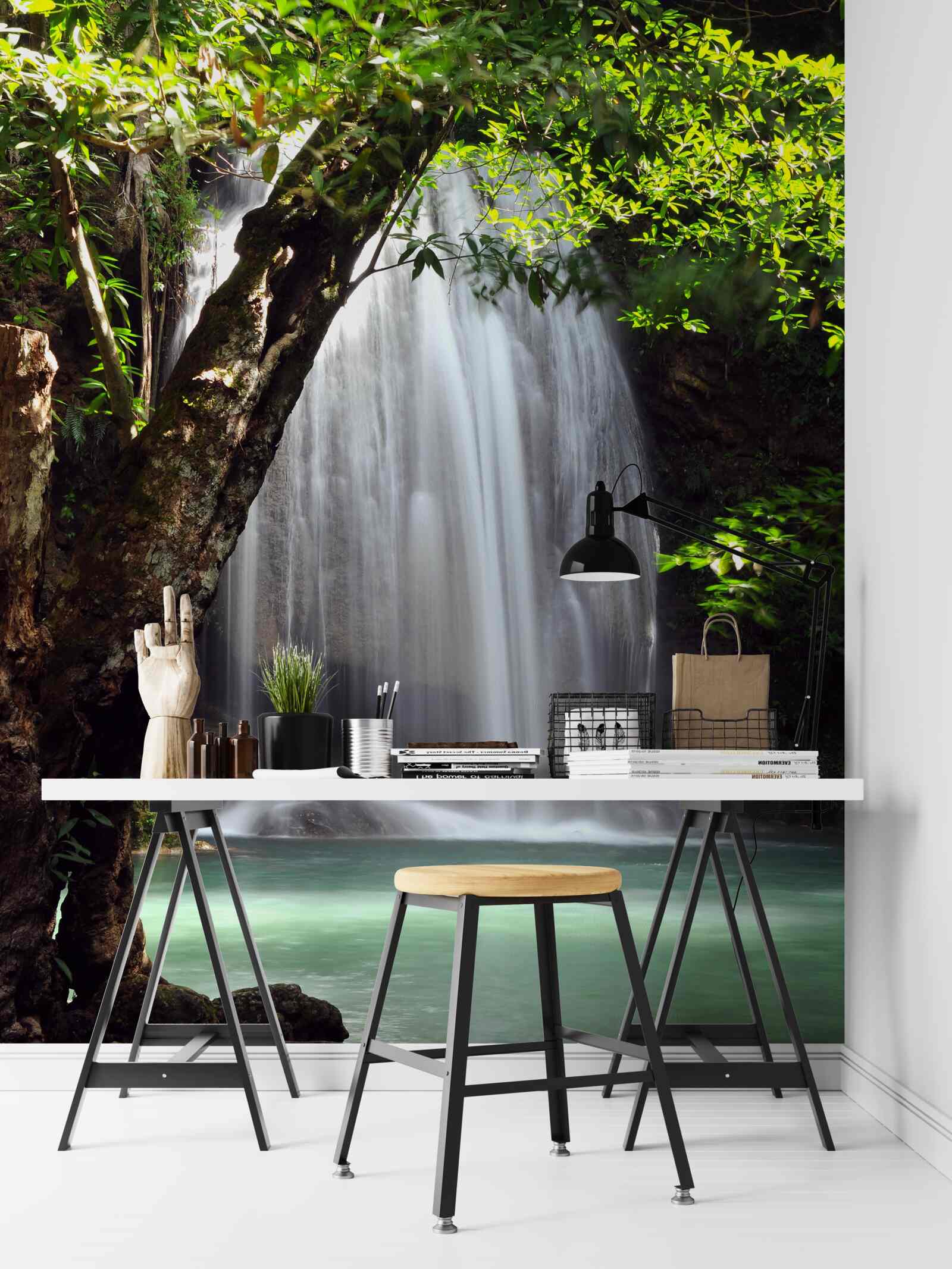 Fototapeta erawan, vodopád v lesnej oblasti Thajska, ktorý sa nachádza v Kanchanaburi