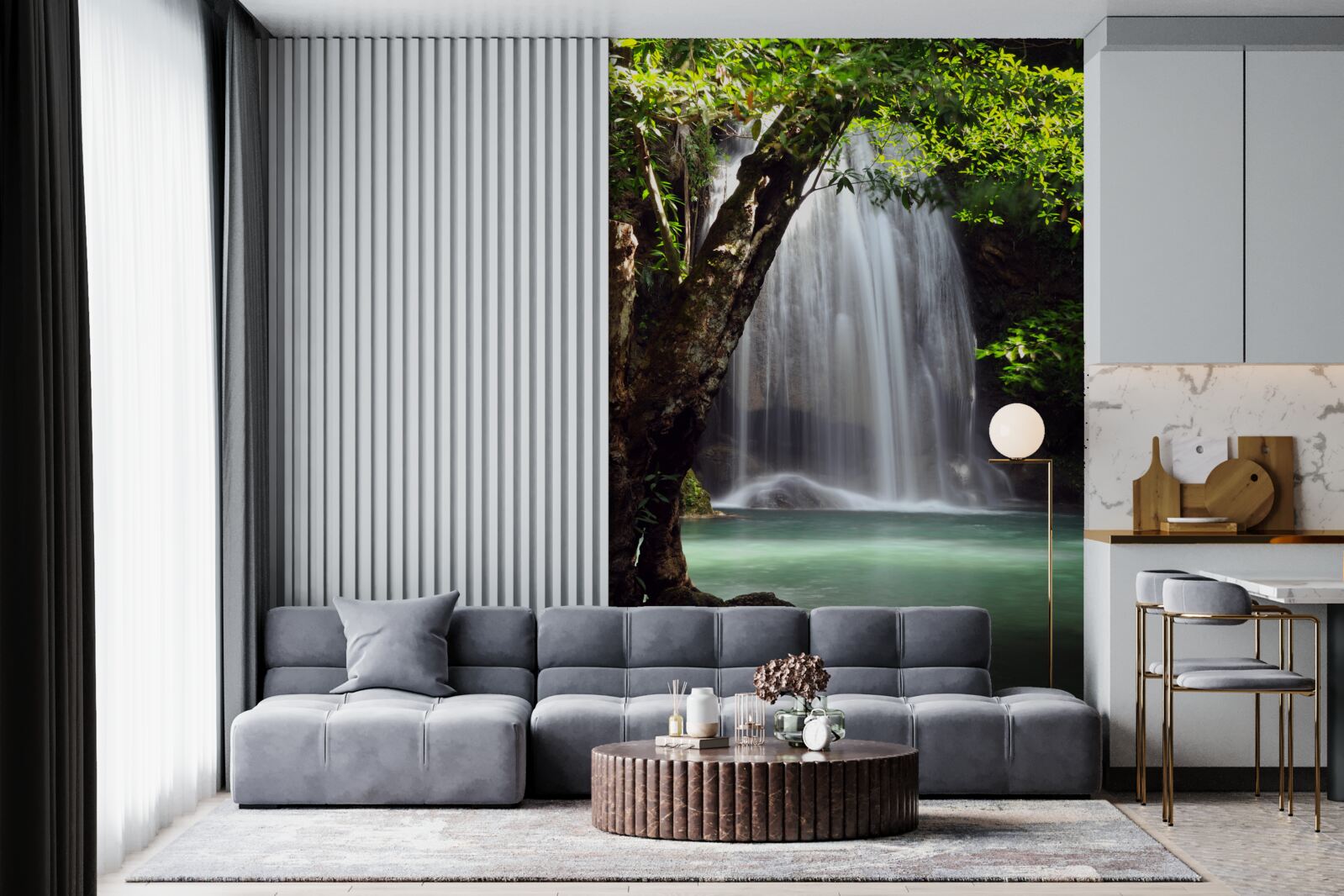 Fototapeta erawan, vodopád v lesnej oblasti Thajska, ktorý sa nachádza v Kanchanaburi