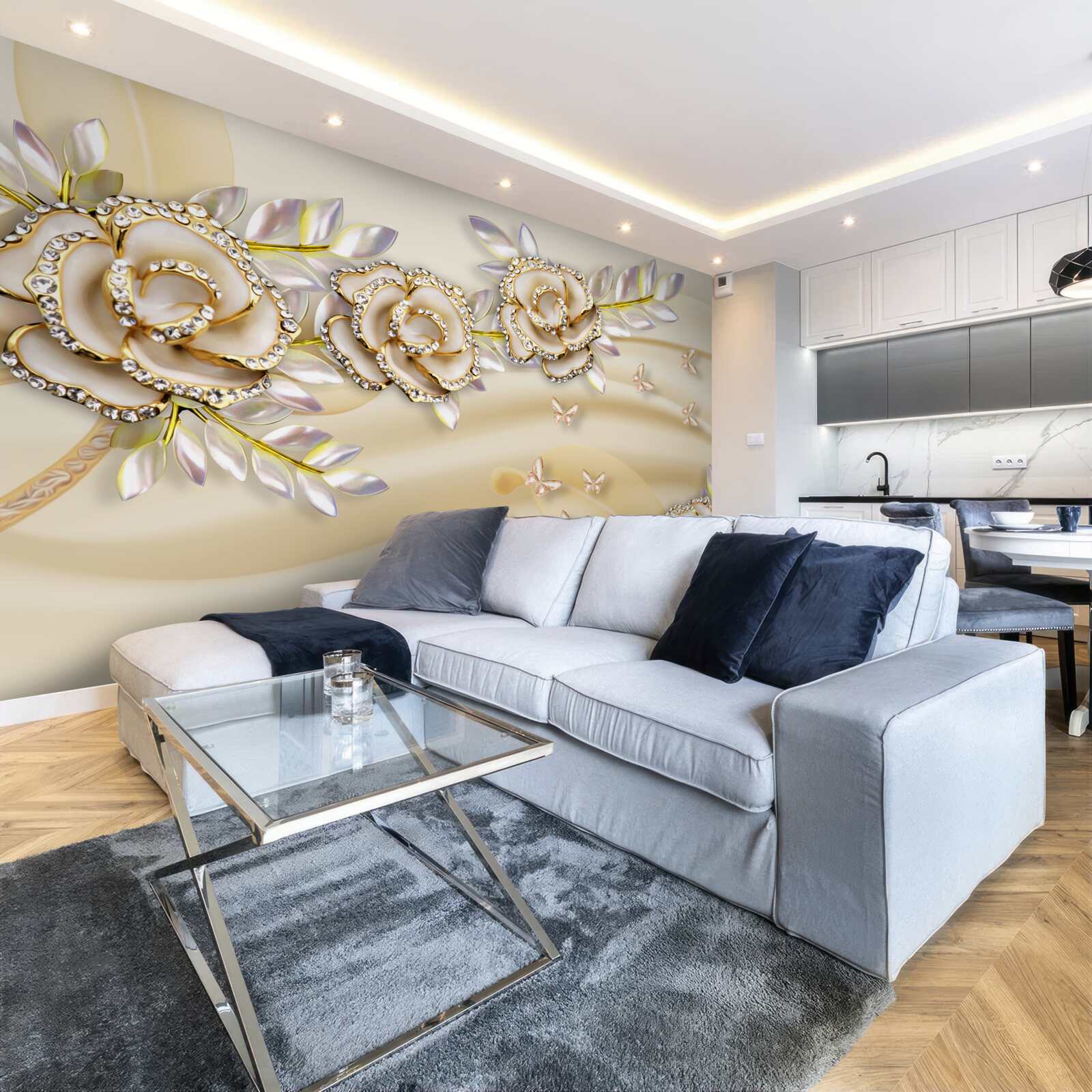 Fototapeta zlatá kvetinová vetva