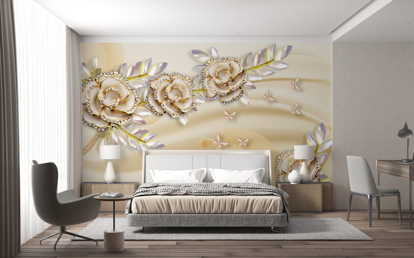 Fototapeta zlatá kvetinová vetva