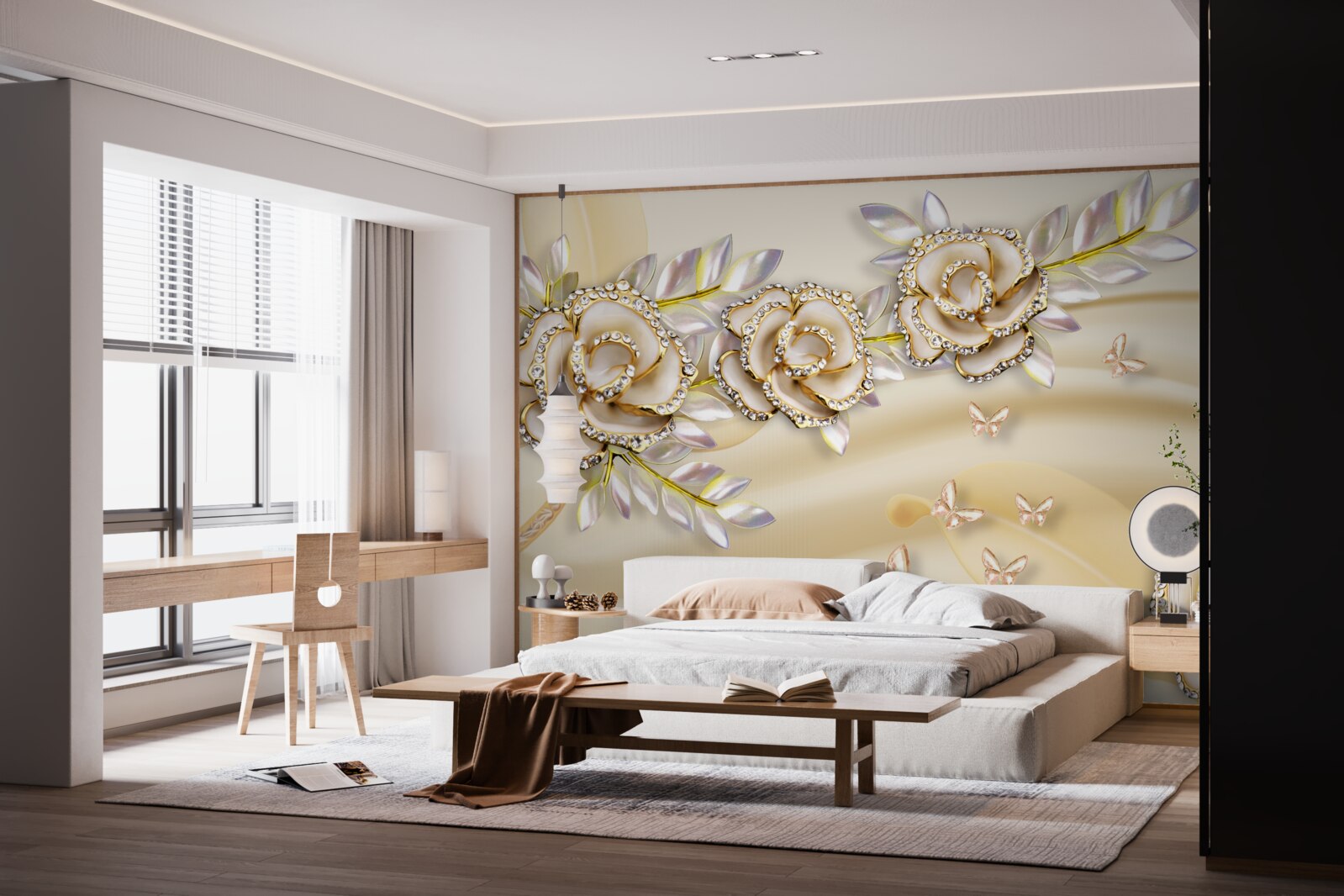 Fototapeta zlatá kvetinová vetva