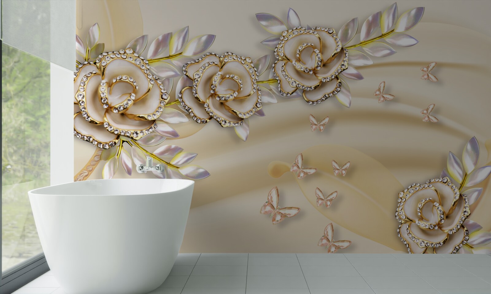 Fototapeta zlatá kvetinová vetva