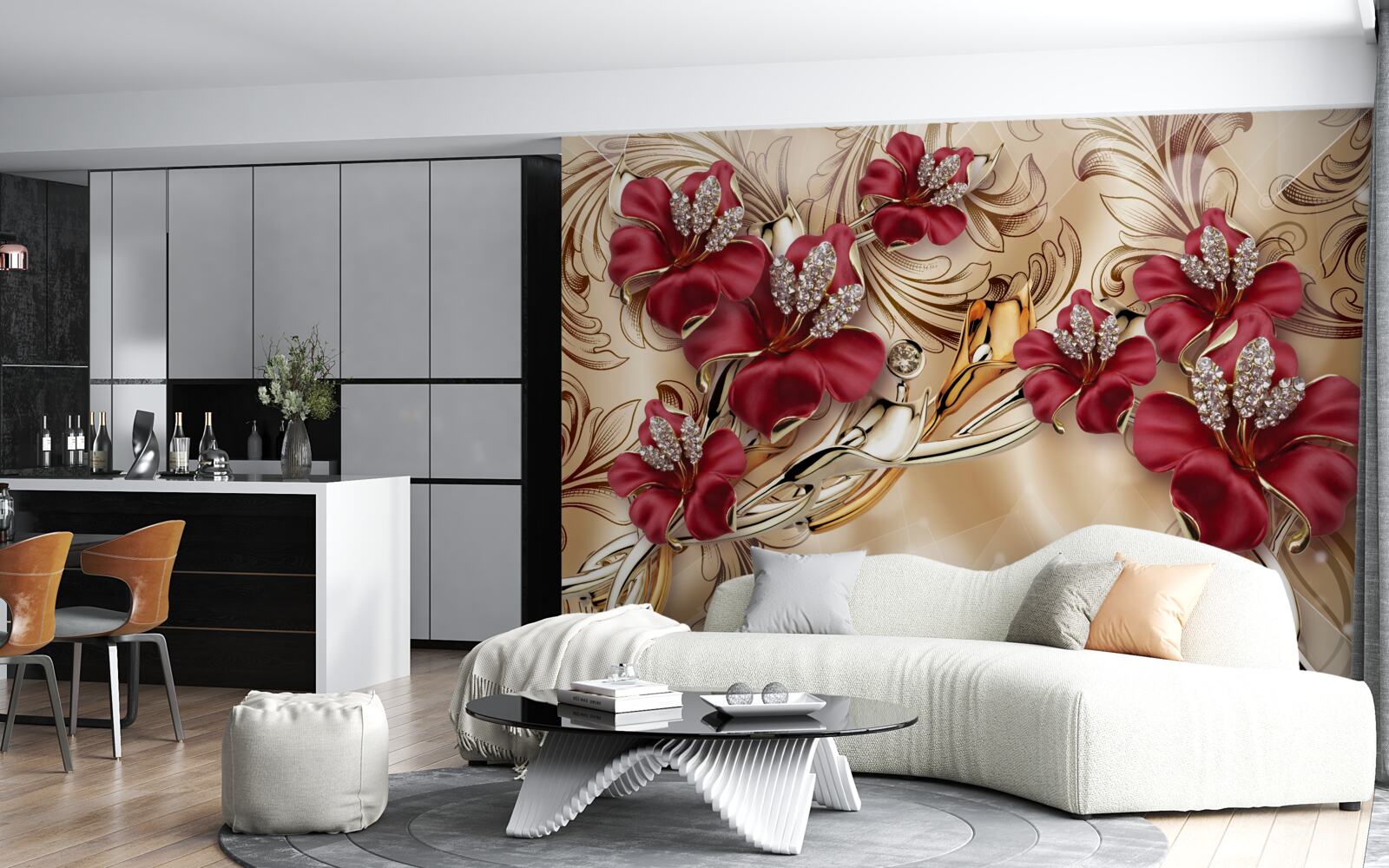 Fototapeta ľalie vo bordovom odtieni kráľovskej veľkosti