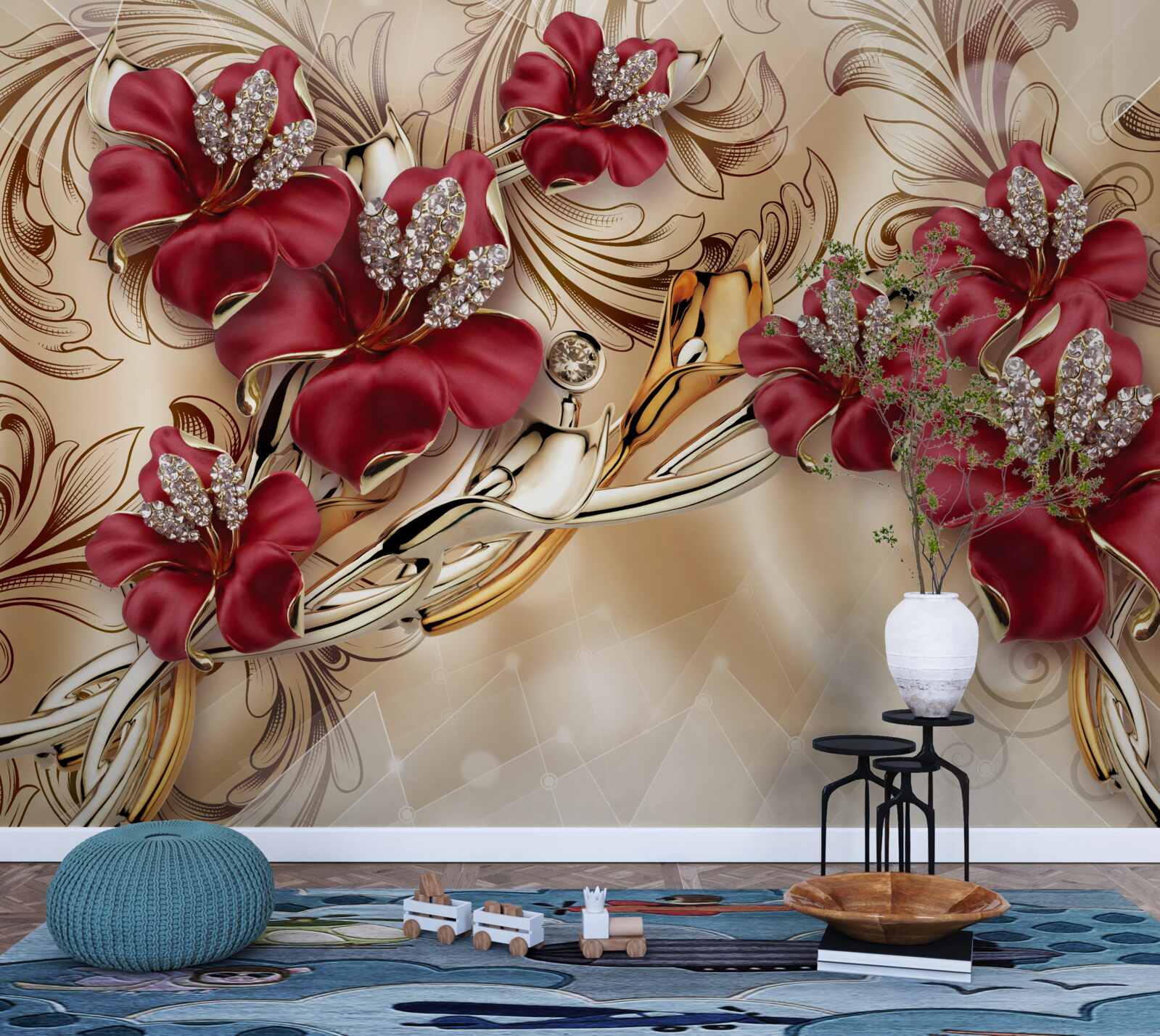 Fototapeta ľalie vo bordovom odtieni kráľovskej veľkosti