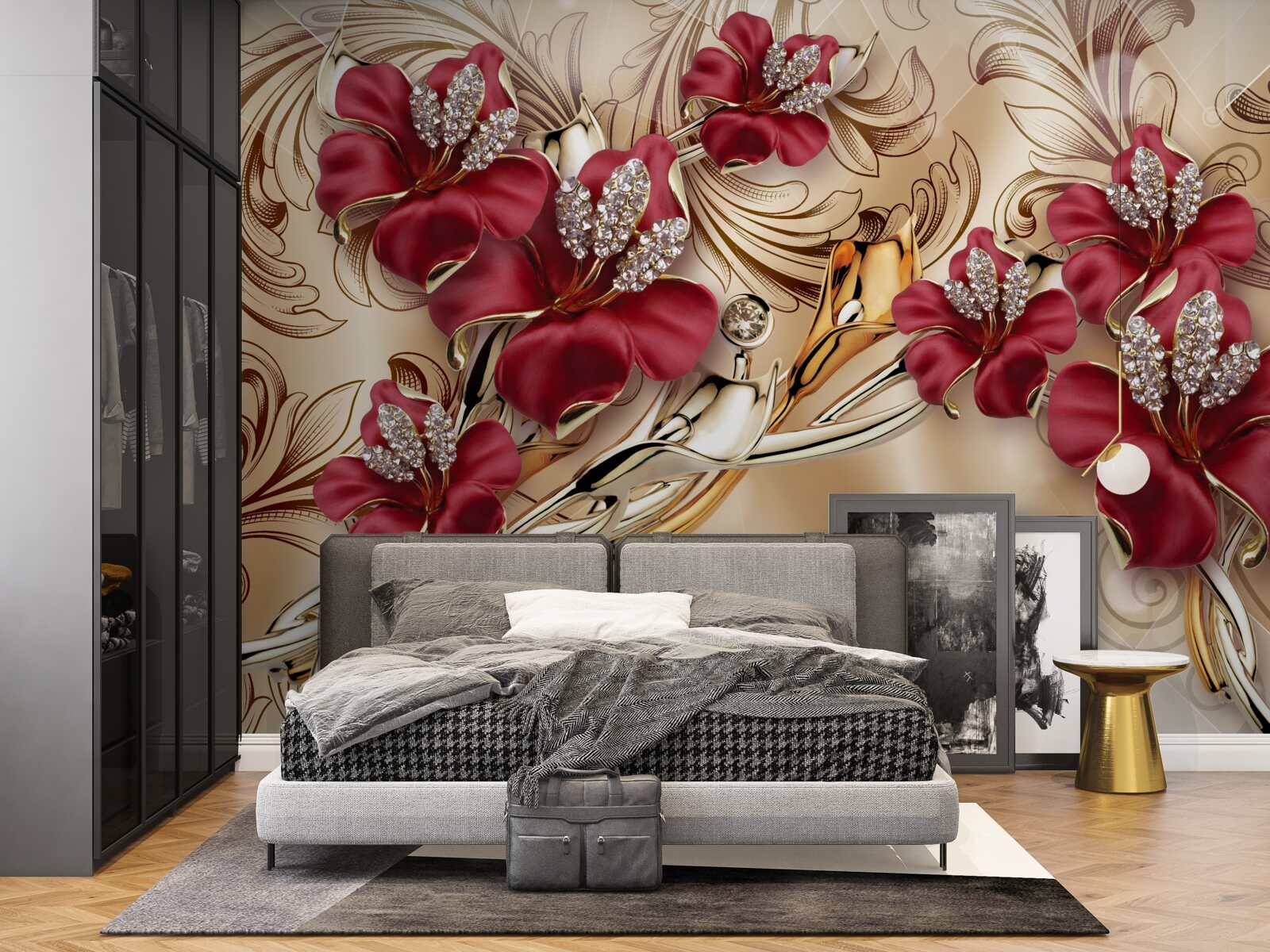 Fototapeta ľalie vo bordovom odtieni kráľovskej veľkosti