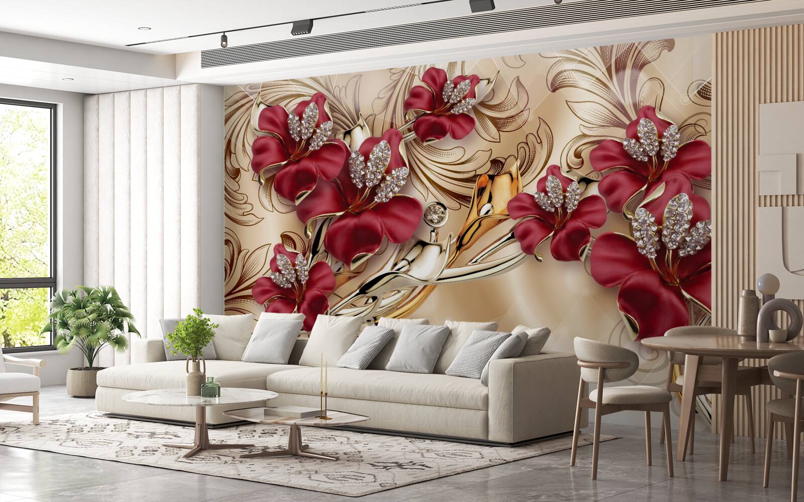 Fototapeta ľalie vo bordovom odtieni kráľovskej veľkosti