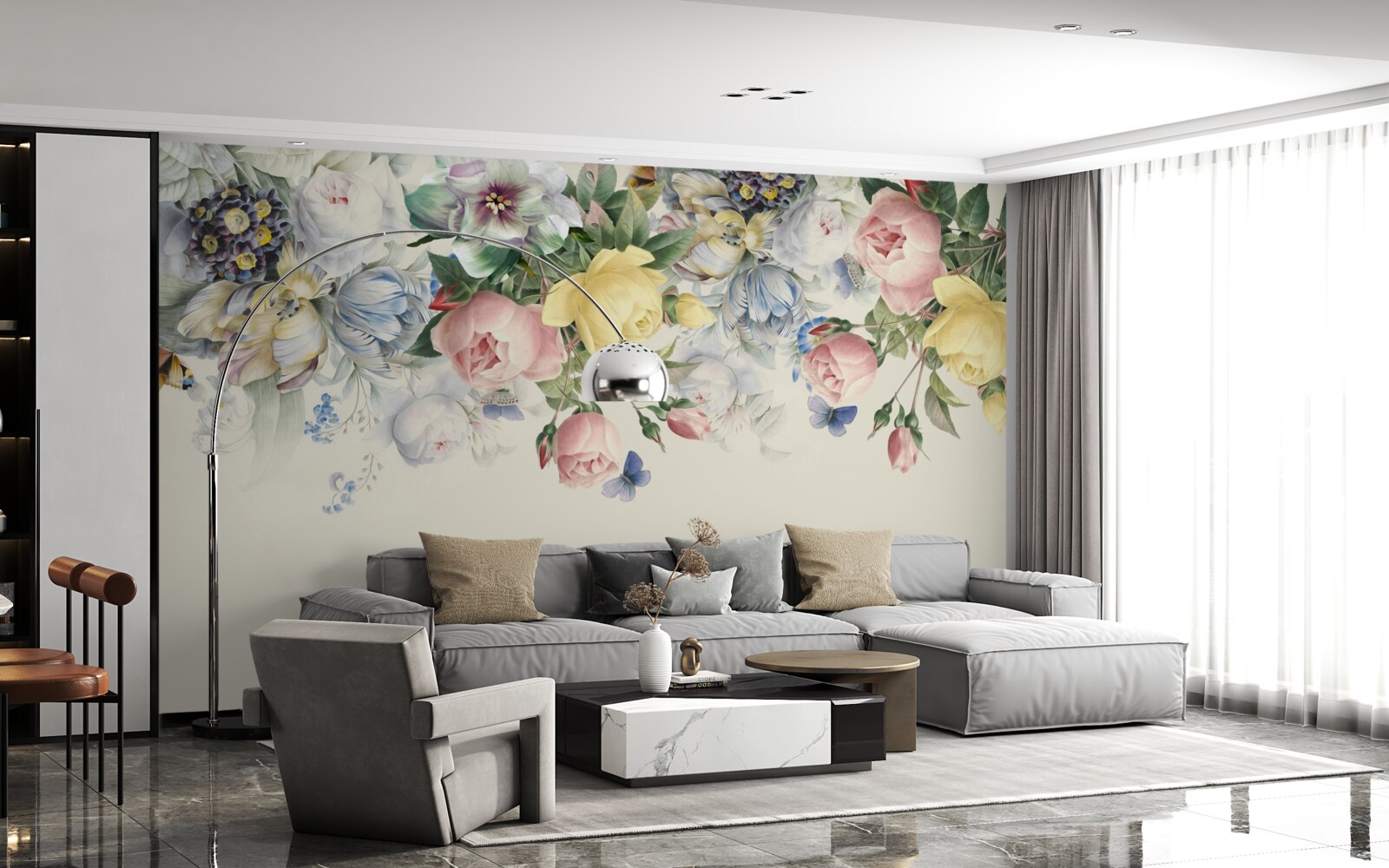 Fototapeta sada ružových kvetov