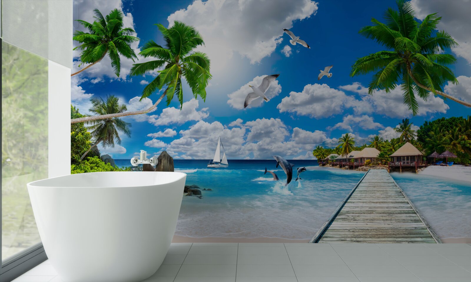 Fototapeta kúsok neba na stene