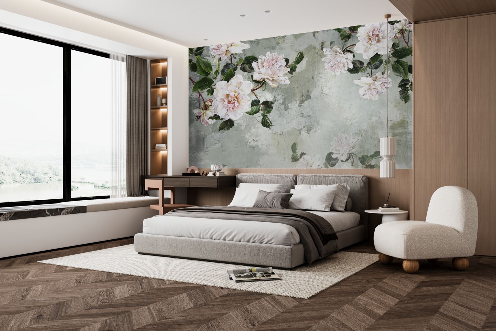 Fototapeta kvet pri stene