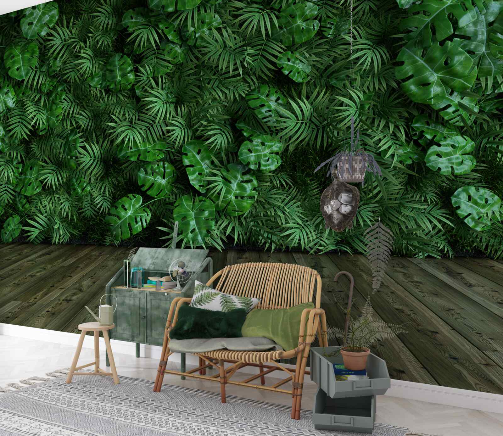 Fototapeta zelená farba, rastliny a listy