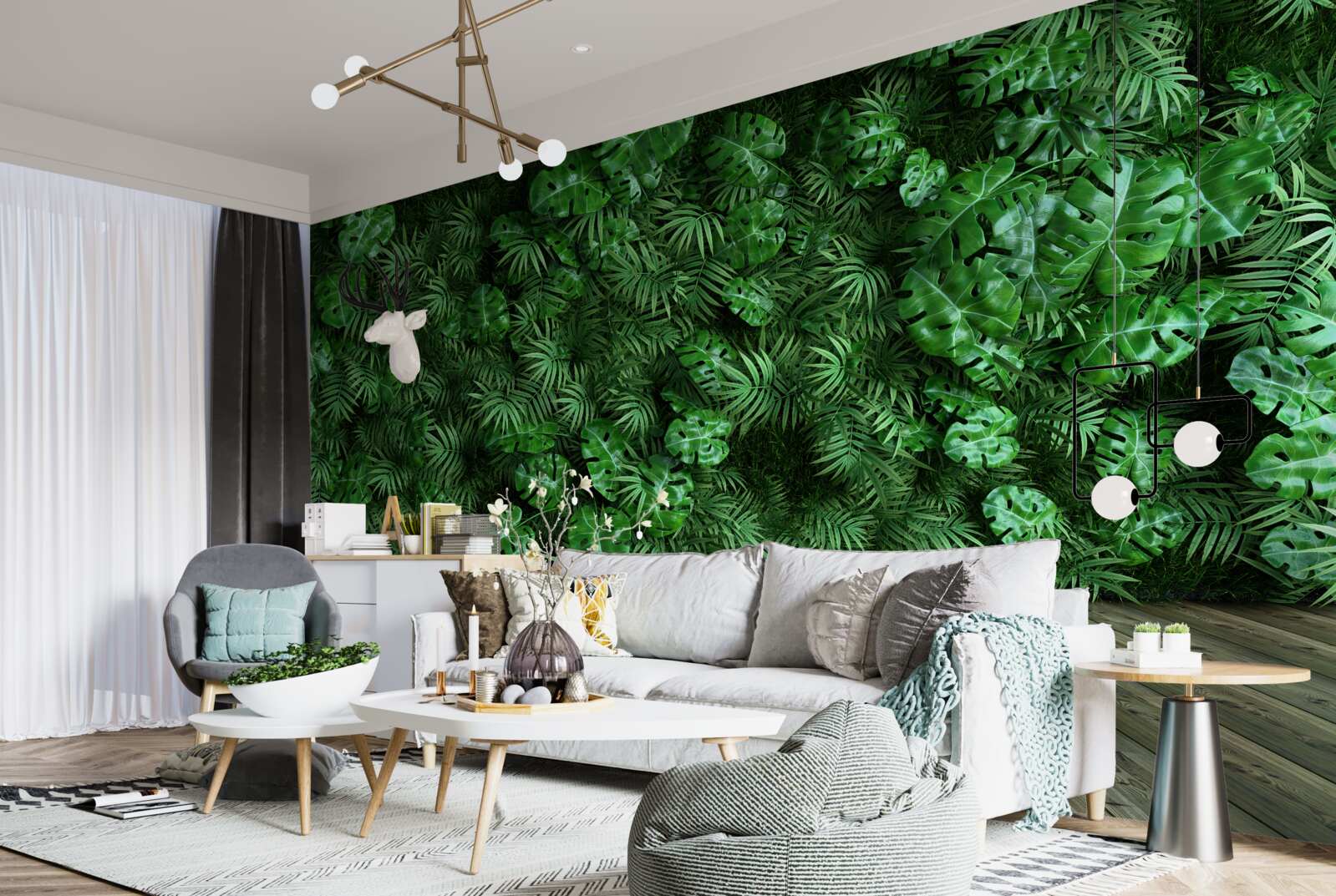 Fototapeta zelená farba, rastliny a listy