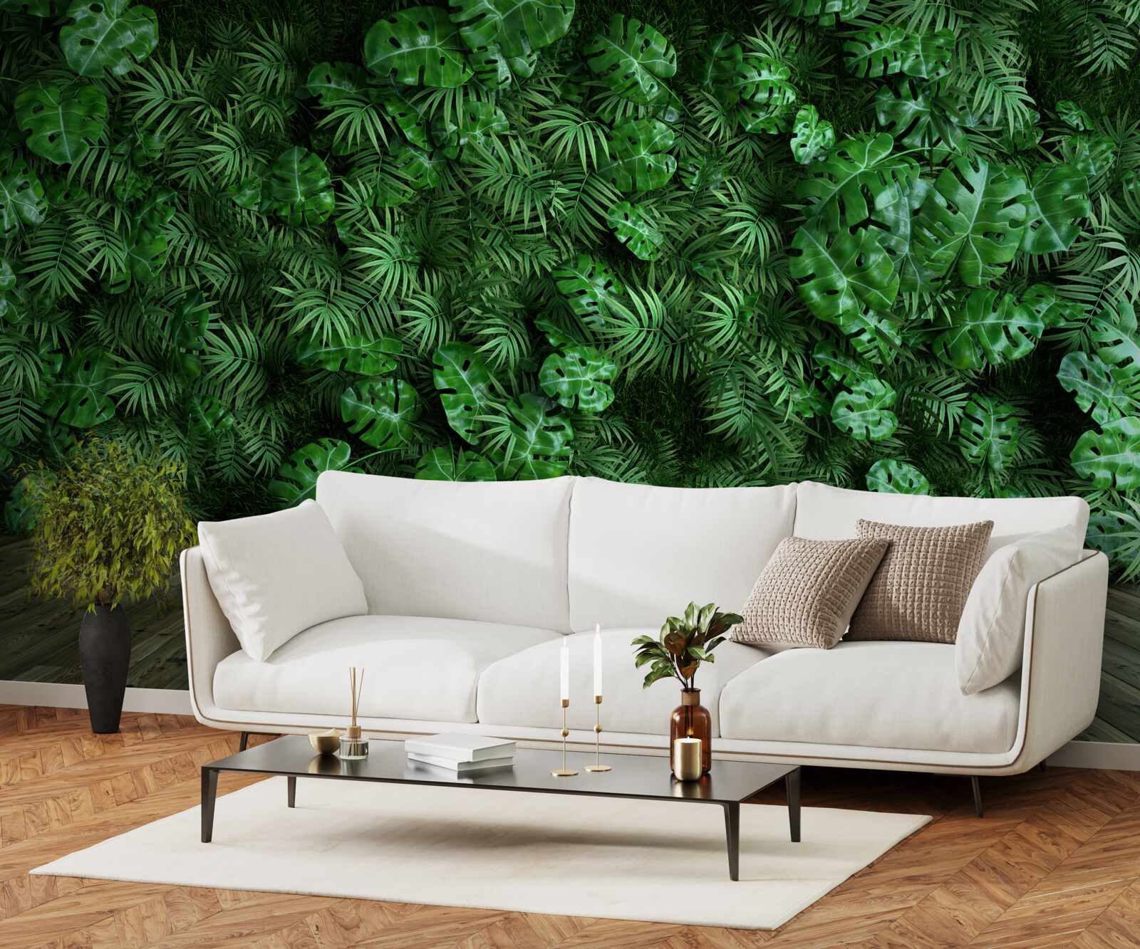 Fototapeta zelená farba, rastliny a listy