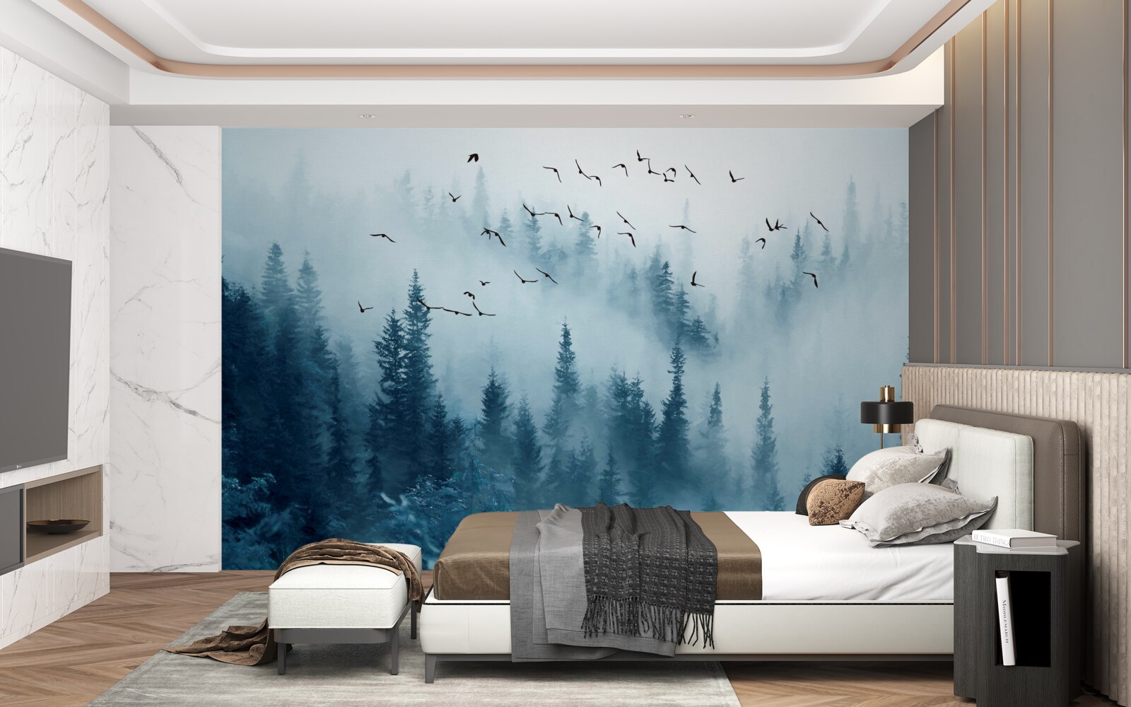 Fototapeta hmlový les