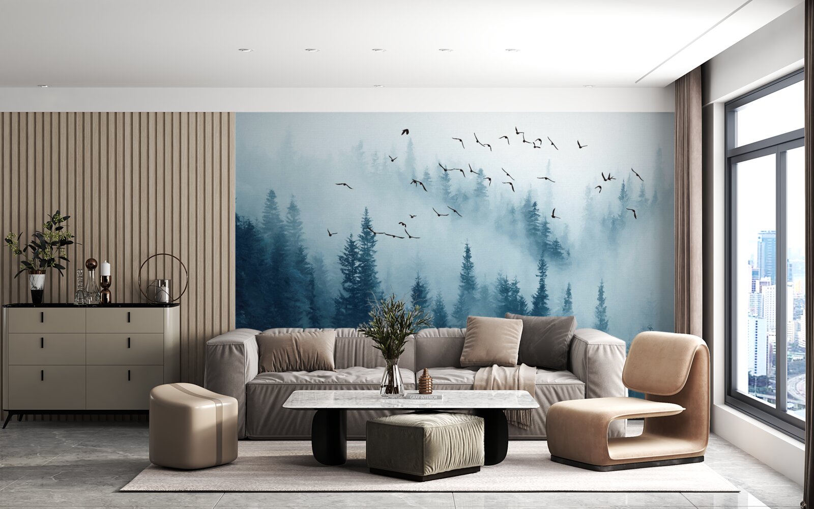 Fototapeta hmlový les