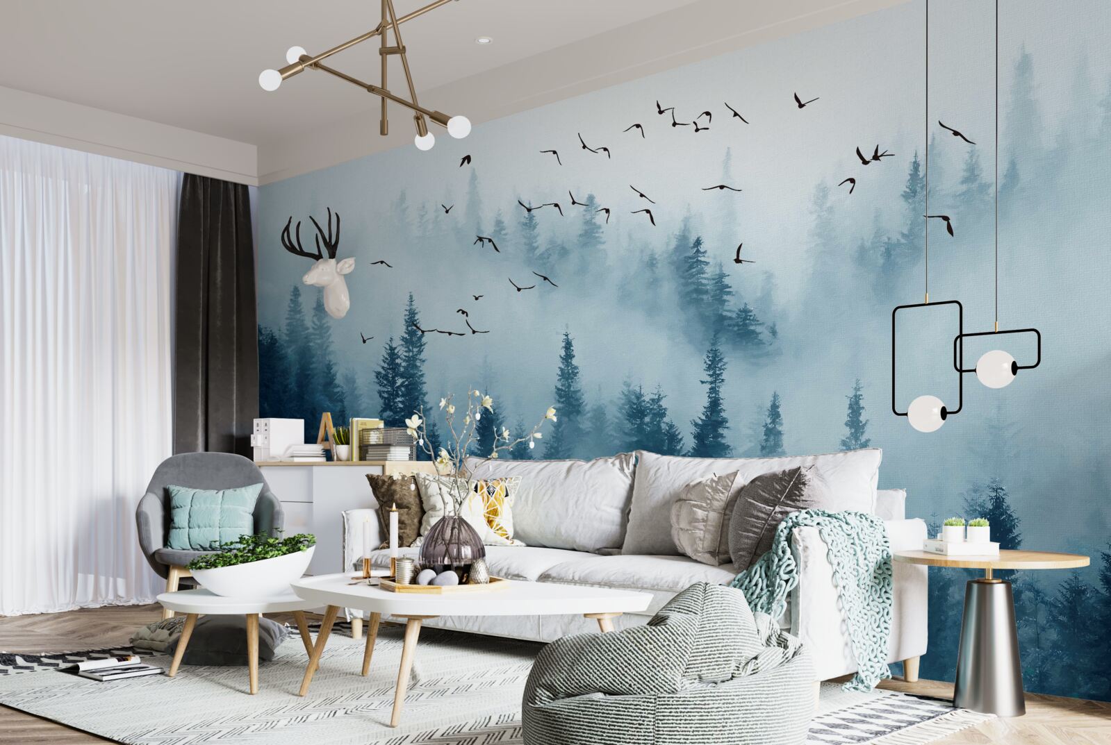 Fototapeta hmlový les