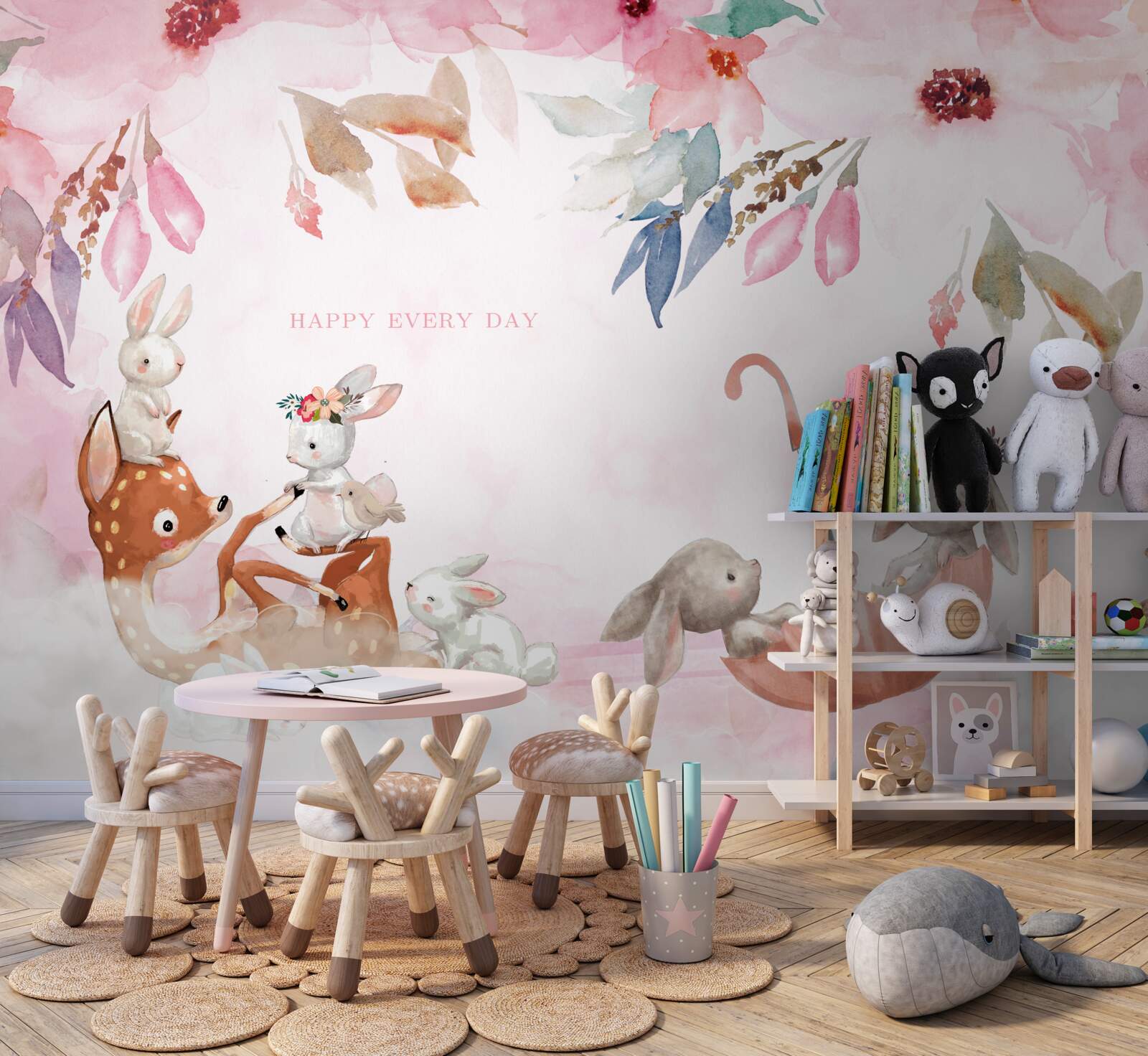 Fototapeta fauna na ružovom pozadí