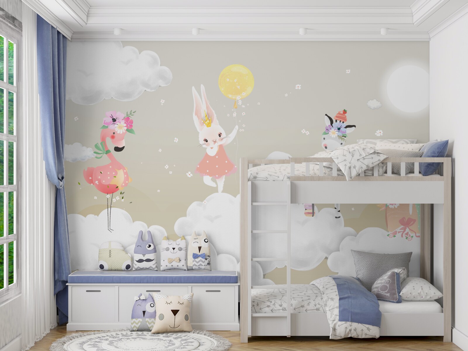 Fototapeta Snehobiele oblaky