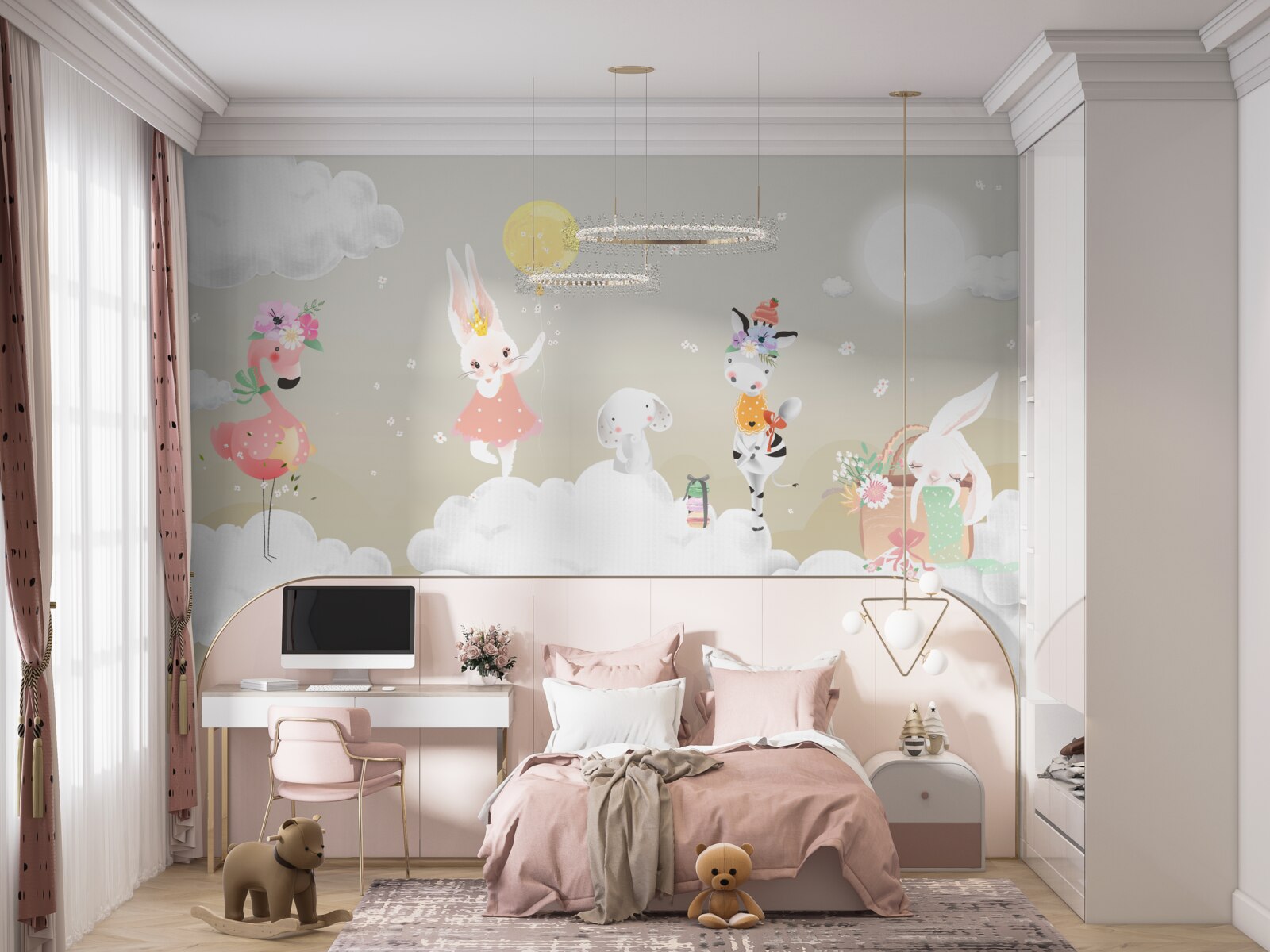 Fototapeta Snehobiele oblaky