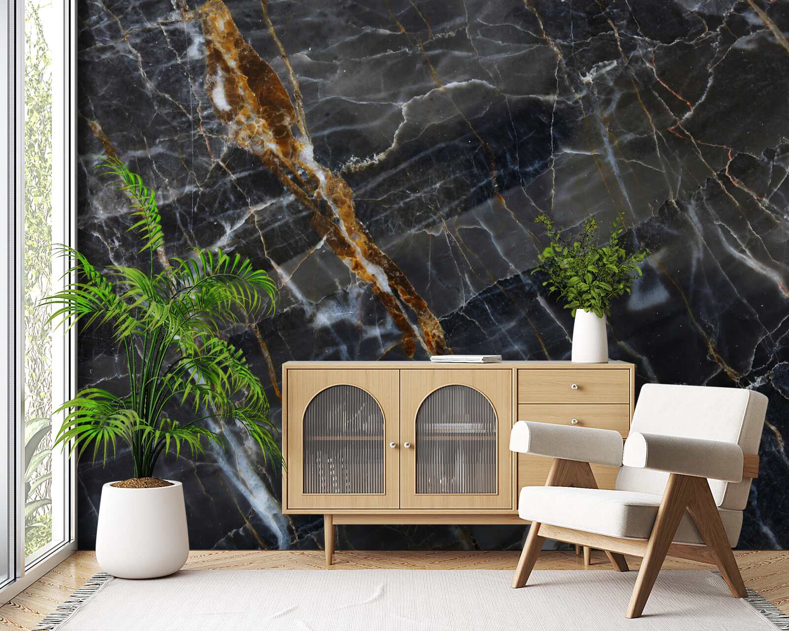 Fototapeta mramor maľovaný čiernou a zlatou farbou