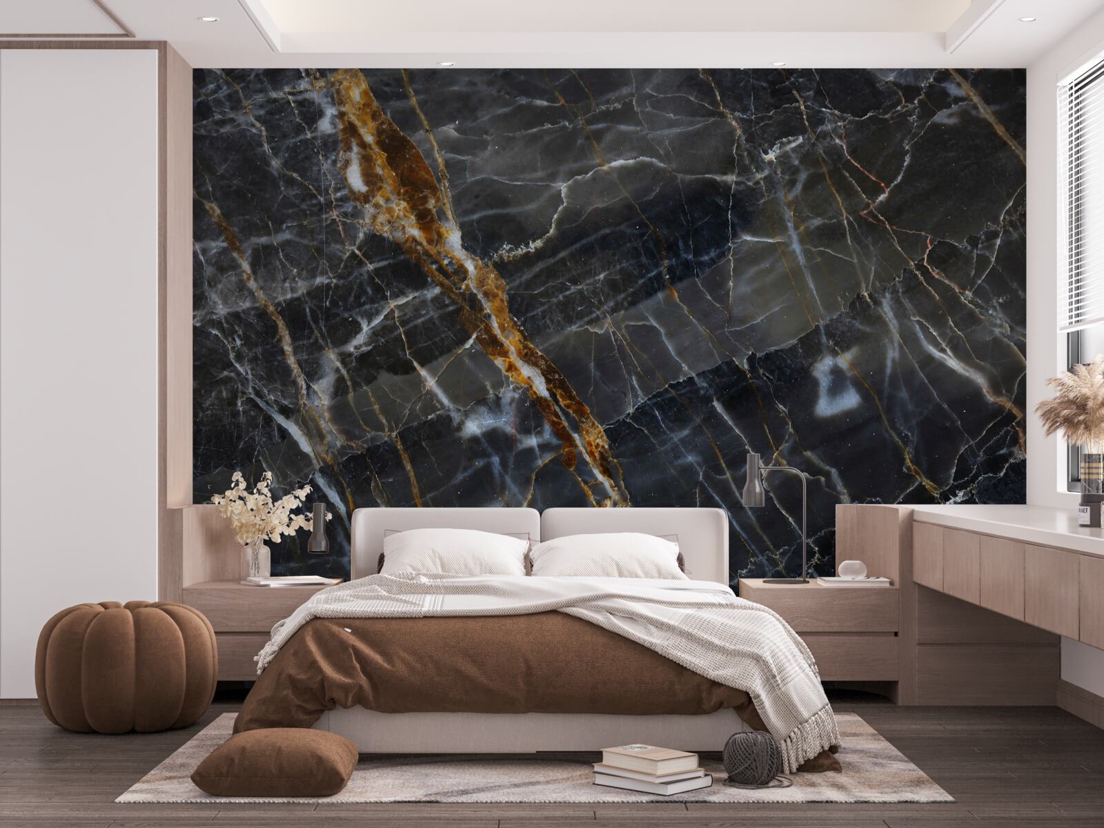 Fototapeta mramor maľovaný čiernou a zlatou farbou