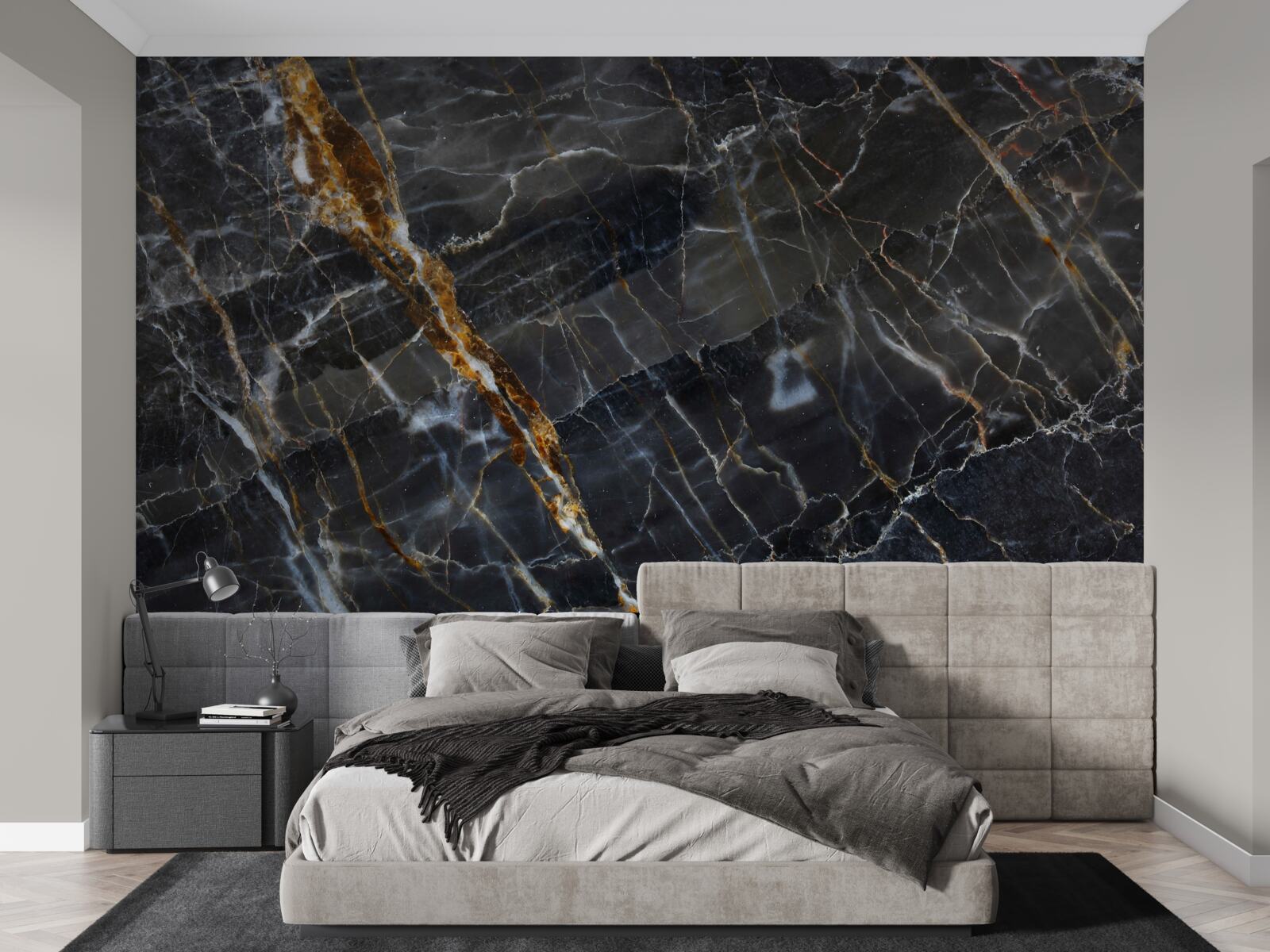 Fototapeta mramor maľovaný čiernou a zlatou farbou