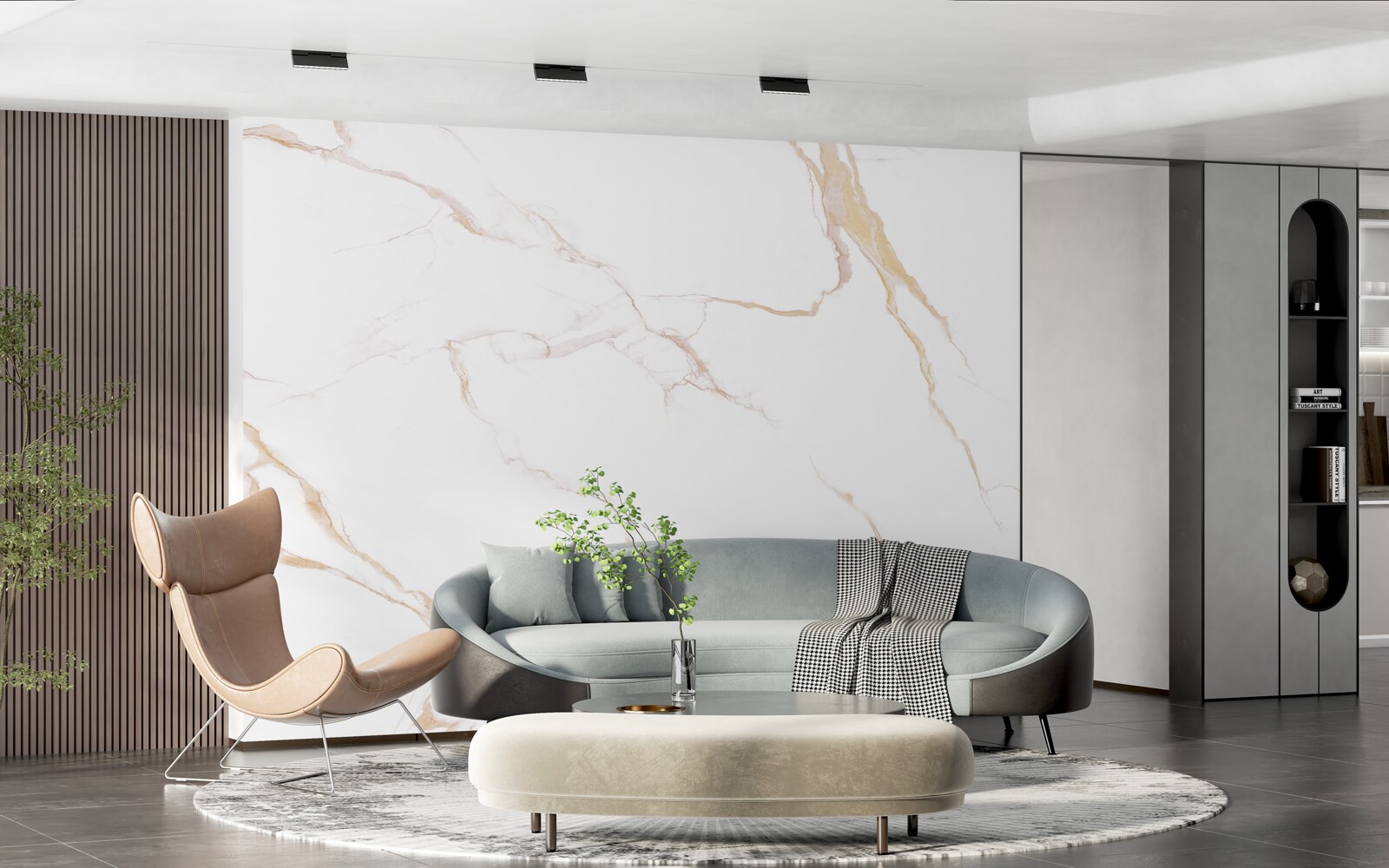 Fototapeta s mramorom v odtieňoch bielej a béžovej