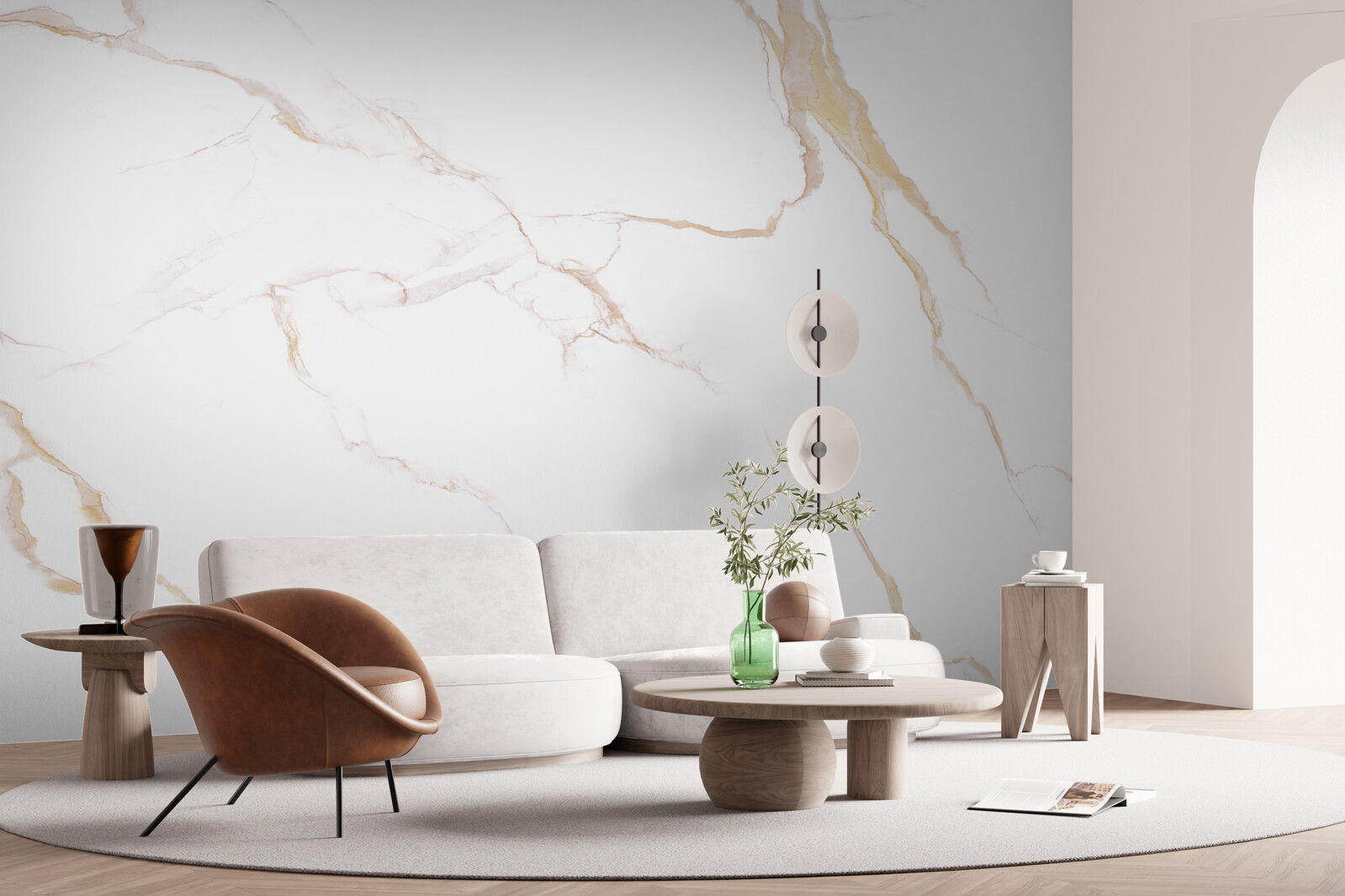 Fototapeta s mramorom v odtieňoch bielej a béžovej