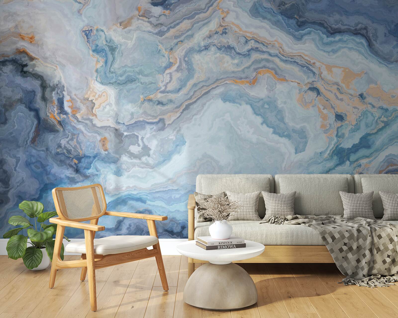 Fototapeta minerál s modrým odtieňom na fototapete