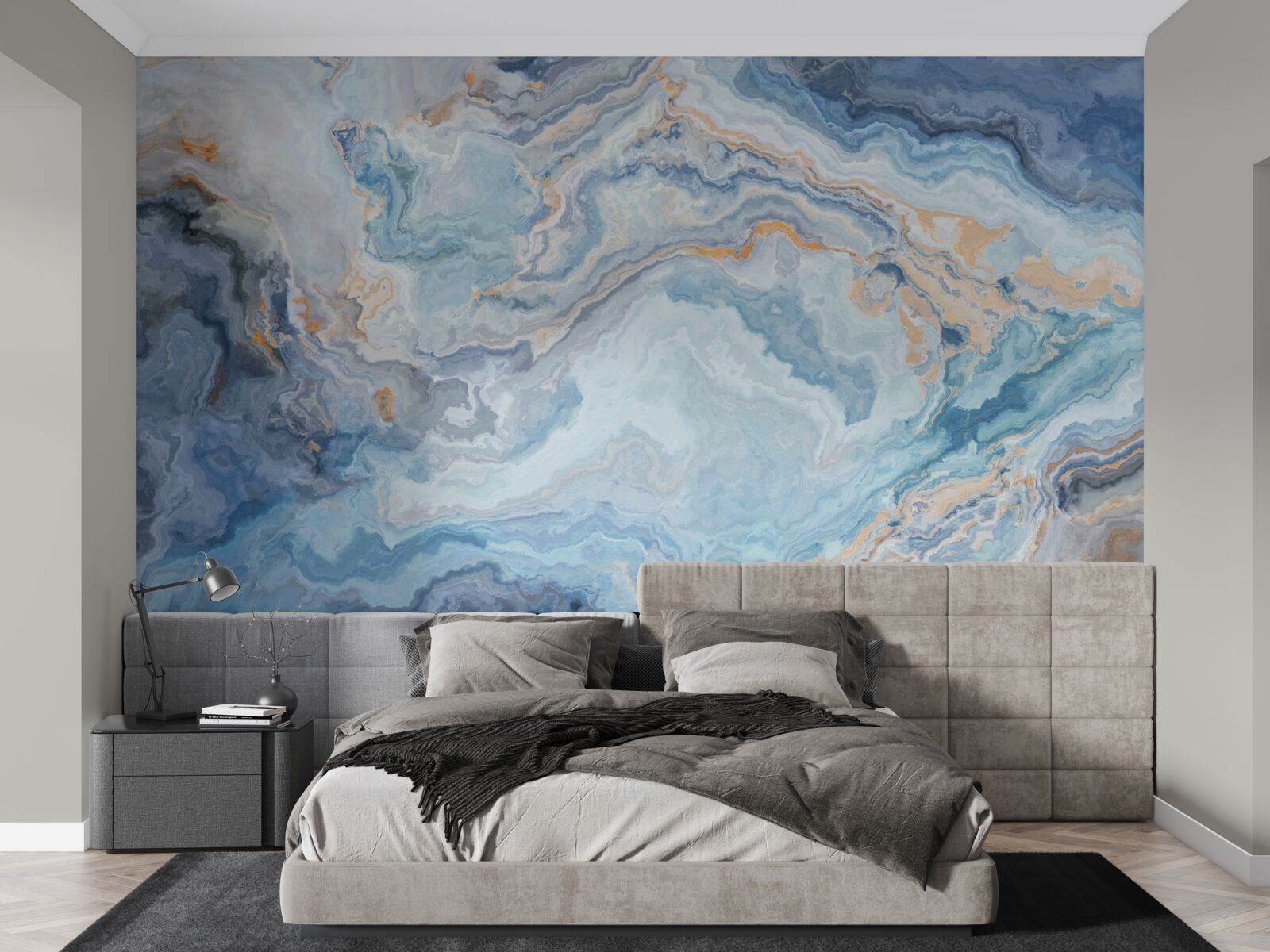 Fototapeta minerál s modrým odtieňom na fototapete