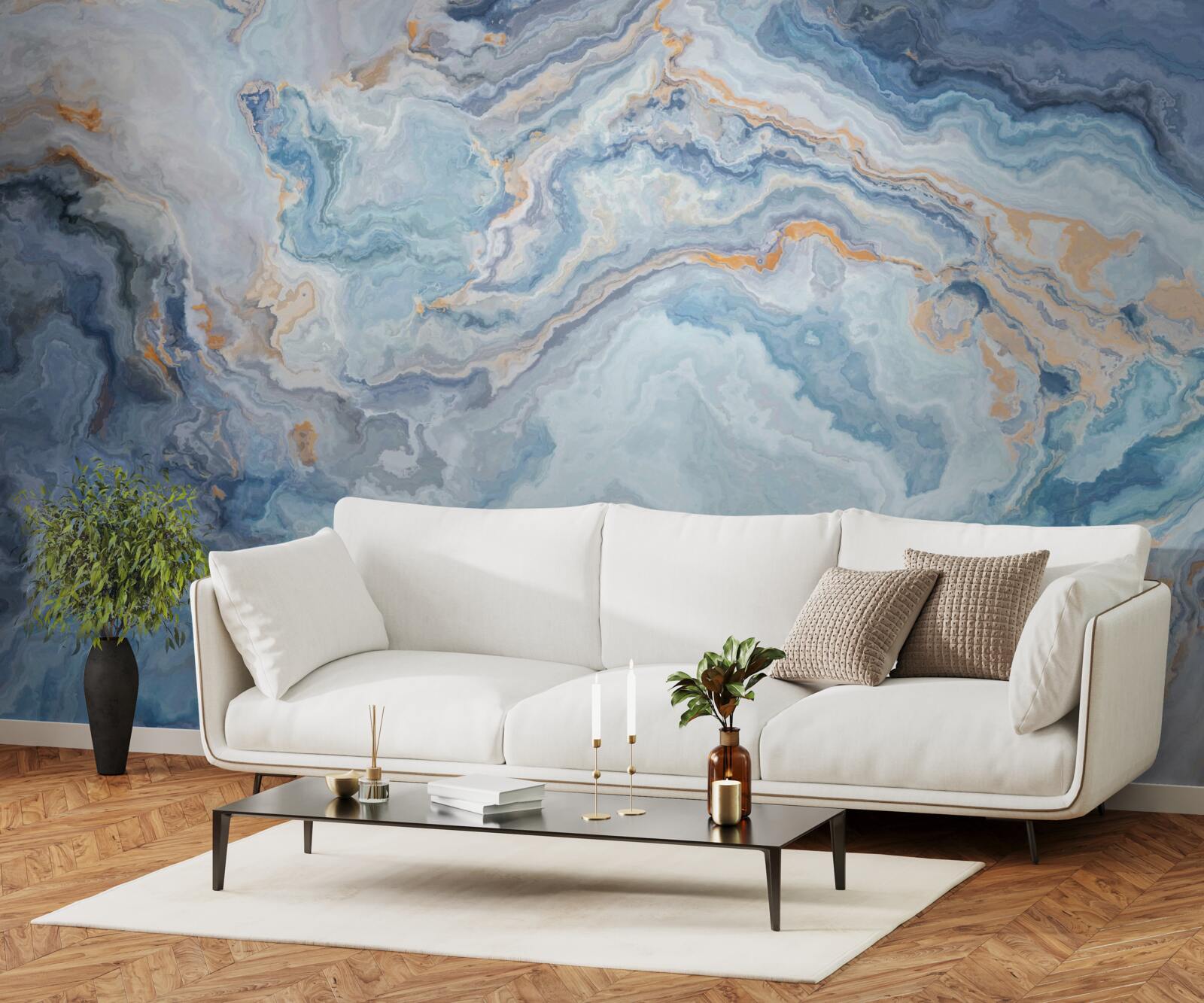 Fototapeta minerál s modrým odtieňom na fototapete