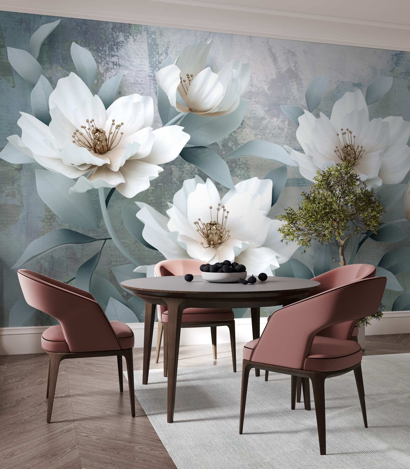 Fototapeta Snehovo biele pivonky