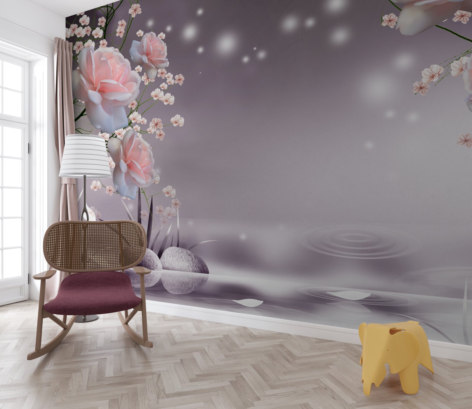 Fototapeta kytice a hviezdny priestor