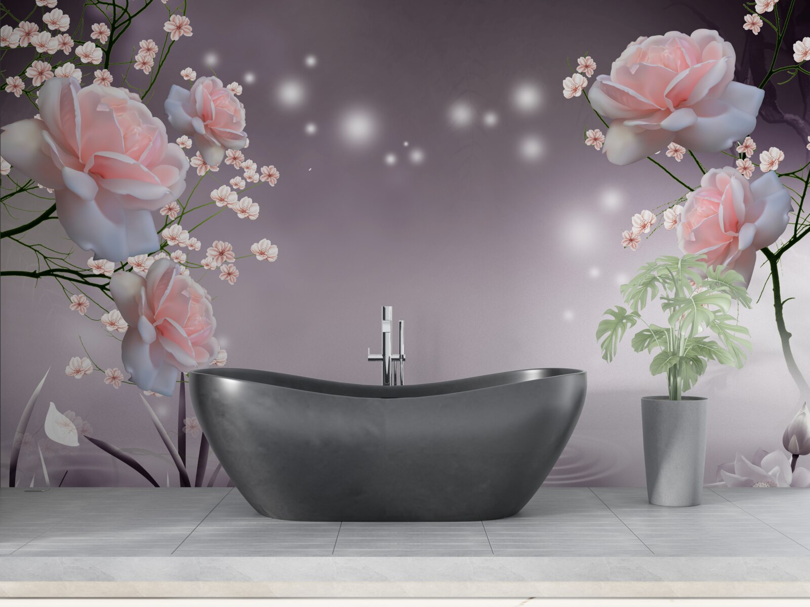 Fototapeta kytice a hviezdny priestor