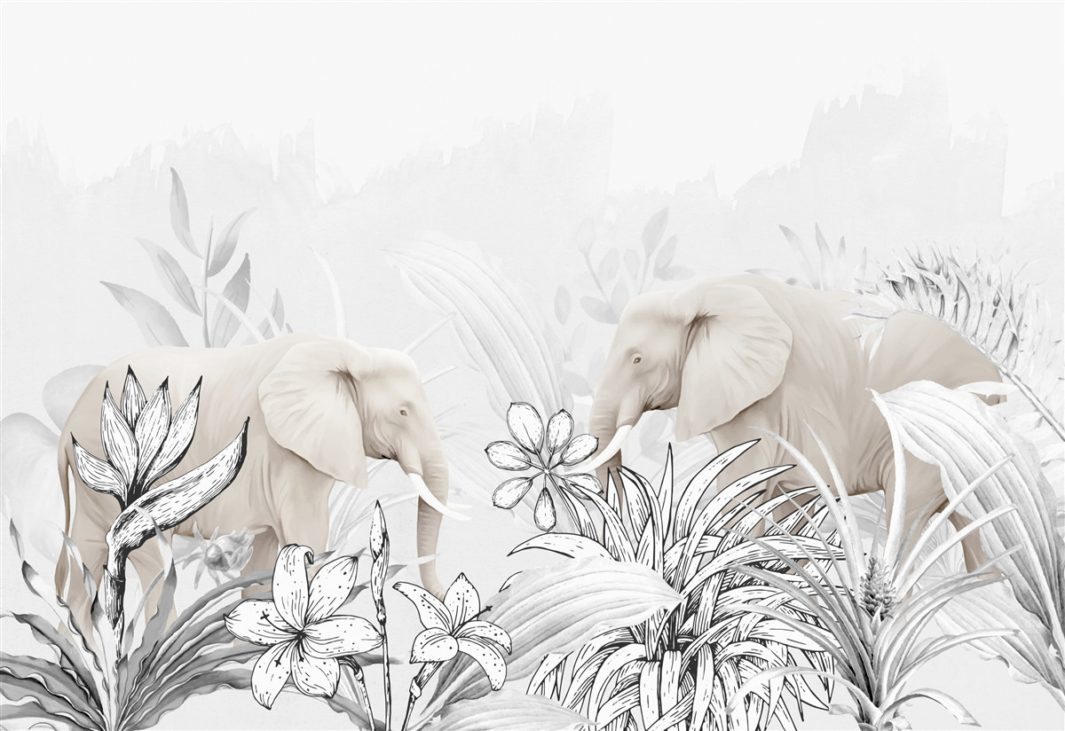 Fototapeta svetlé farebné slony