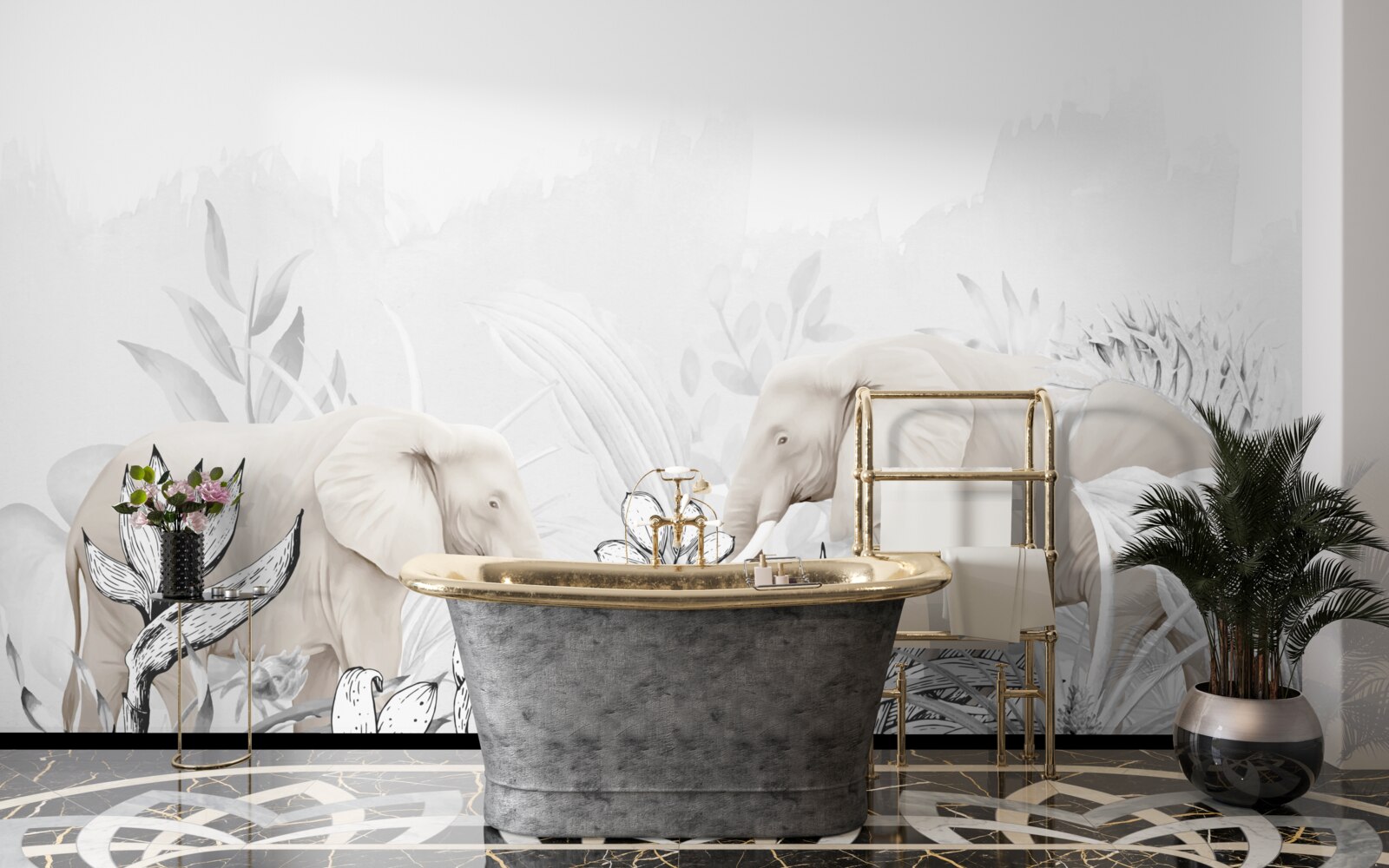 Fototapeta svetlé farebné slony