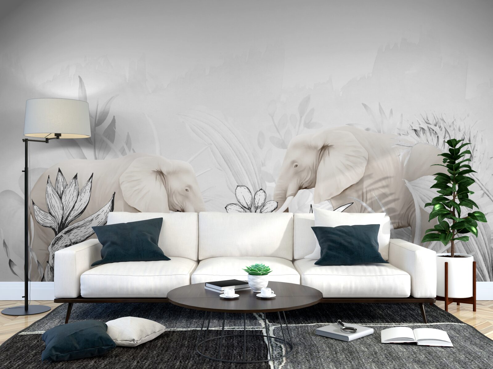 Fototapeta svetlé farebné slony