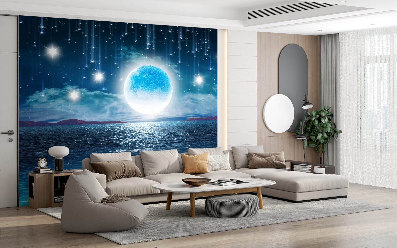 Fototapeta hviezdy a mesiac sú v plnej fáze