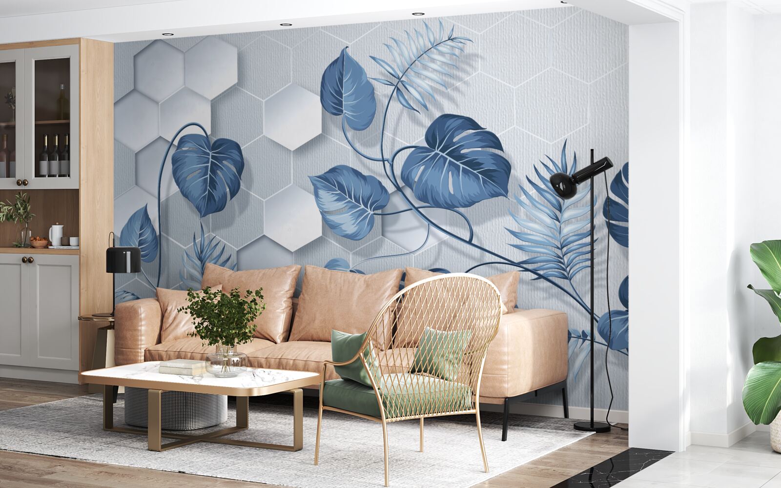 Fototapeta modré listy