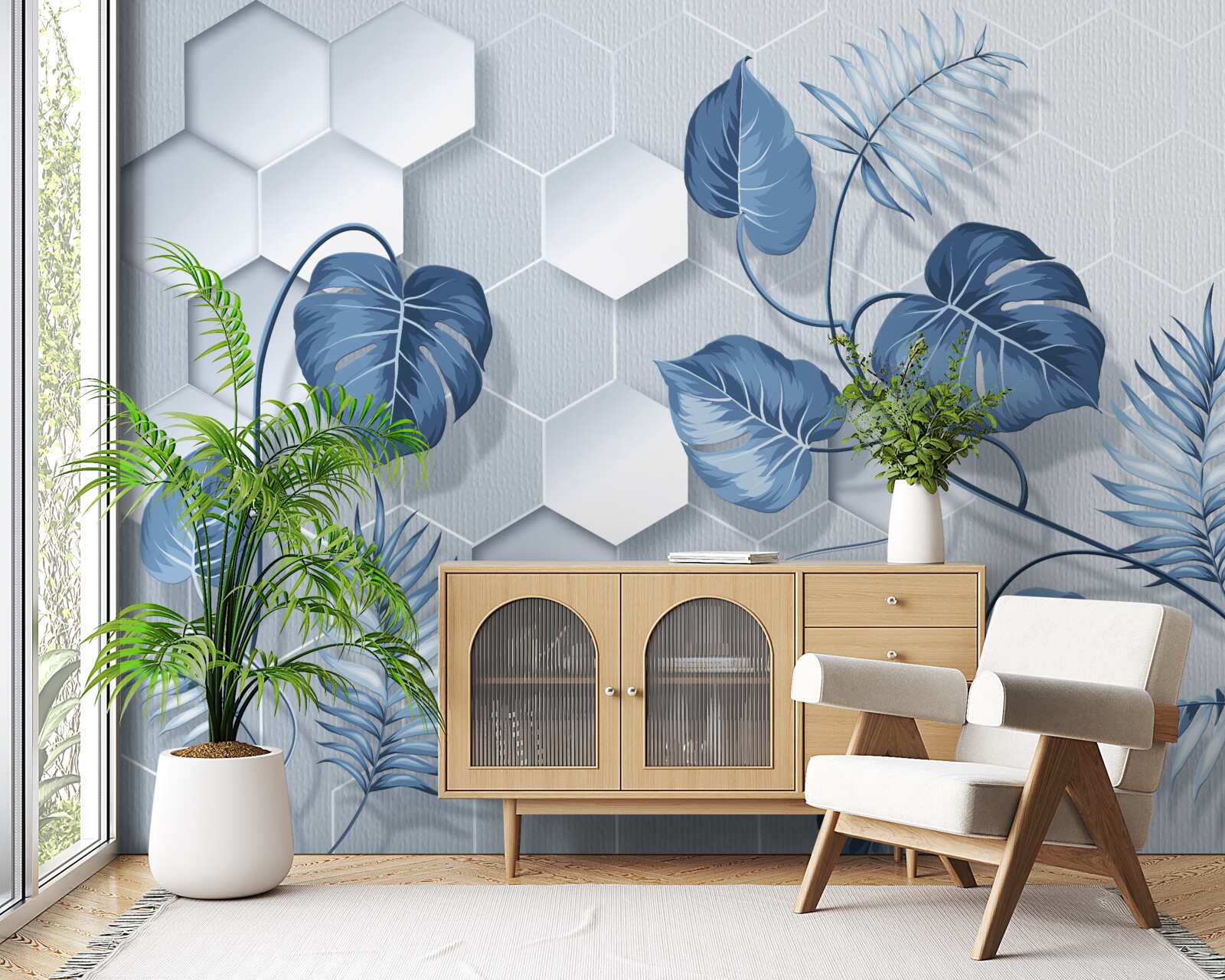 Fototapeta modré listy