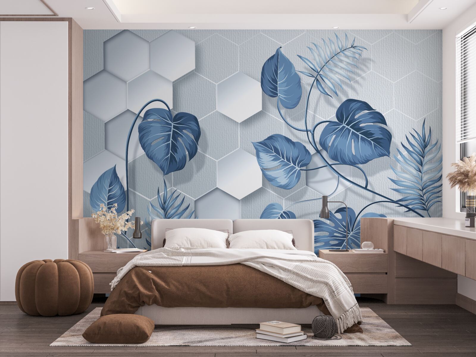 Fototapeta modré listy