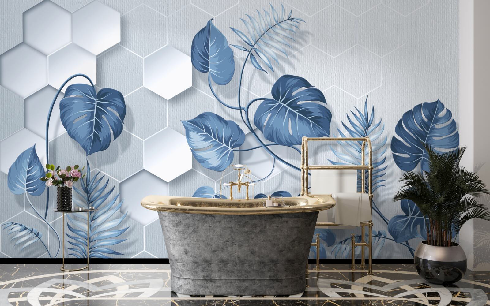 Fototapeta modré listy