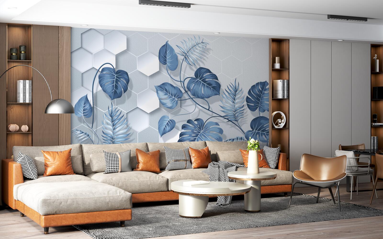 Fototapeta modré listy